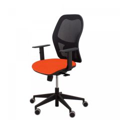 Sgabello dattilo Diana rete con braccioli a "T" regolabili in altezza Trevi 102 arancio rete nero PROMO