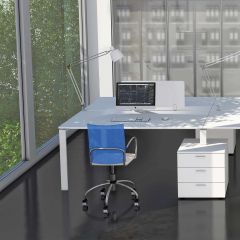 Pôle de 2 bureaux Gamme Doria avec deux caissons 