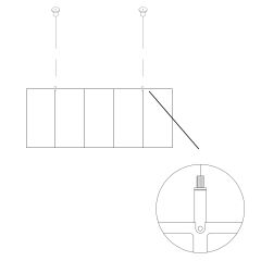 Ferramenta ECOdesk Baffle per pannello H40 - pendinatura a soffitto CM-2-F2