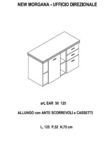 ALLUNGO CON ANTE SCORREVOLI E CASSETTI art. EAR 50 125