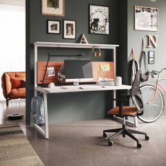 Bureau Fusion avec étagère et écran avec poches