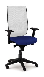 Sgabello dattilo Kind rete con braccioli a "T" regolabili in altezza ignifugo 72 rete bianco PROMO