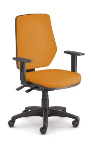Sgabello dattilo Exagonus con braccioli-Ignifugo-arancio-23 PROMO