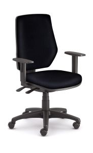 Sgabello dattilo Exagonus con braccioli Ignifugo nero f03 PROMO