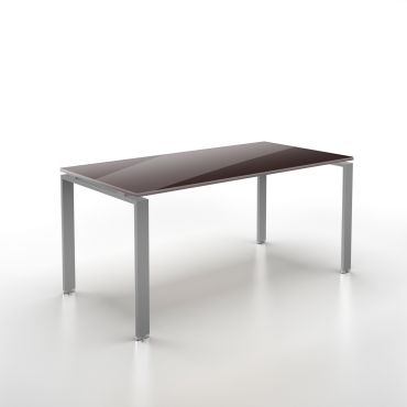 Bureau droit Doria en verre