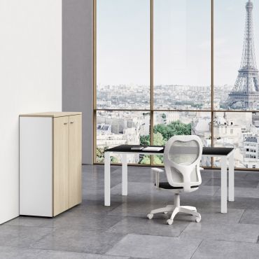 Armoire mi-haute Doria avec portes L90 cm