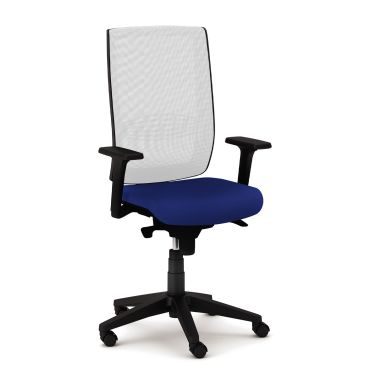 Sgabello dattilo Kind rete con braccioli a "T" regolabili in altezza ignifugo 72 rete bianco PROMO