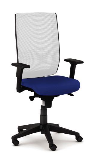 Sgabello dattilo Kind rete con braccioli a "T" regolabili in altezza ignifugo 72 rete bianco PROMO