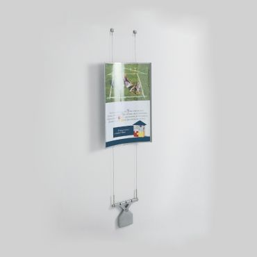 Espositori curvi a parete su cavi mod. KOALA 